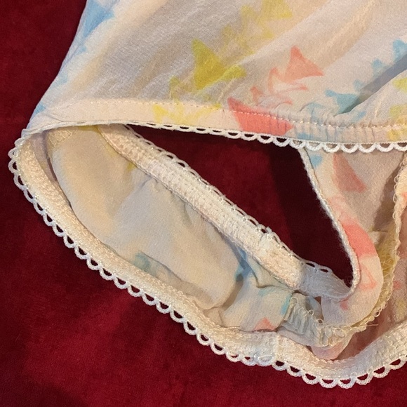 Zinke Sheer Cream Bralette + Panty Set with Pastel Pyramid Pattern Size Small - Picture 4 of 8